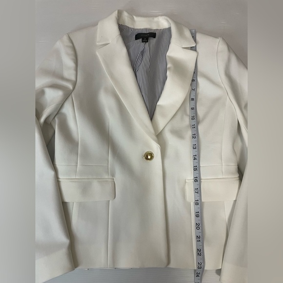J Crew Mayfair Blazer Jacket Women's Size 12 Ivory Off White AB917 Lined - Picture 4 of 10